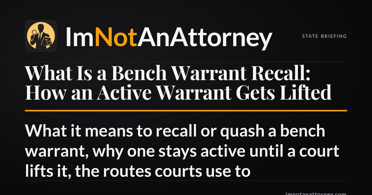 What Is a Bench Warrant Recall: How an Active Warrant Gets Lifted ...