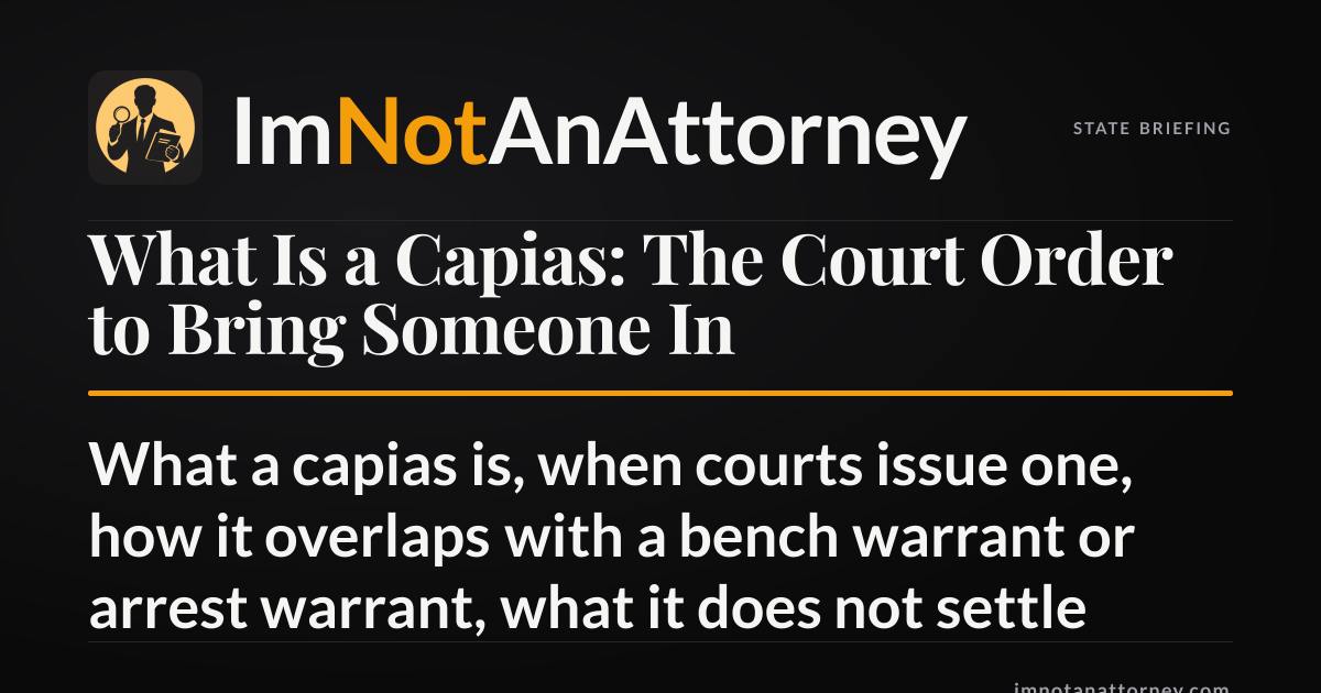 What Is a Capias: The Court Order to Bring Someone In | ImNotAnAttorney